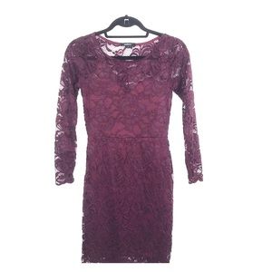 Ambiance | Burgundy Lace Cocktail Dress